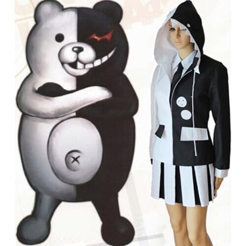 Game Danganronpa The Animation Cosplay Costumes Monokuma Cosplay Costume School Uniforms Halloween Party Anime Cosplay Suits