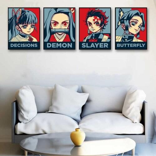 Japanese Anime Demon Slayer Picture Art Home Decor Quality Canvas Painting Poster Bedroom Living Kids Room Sofa Wall Decor