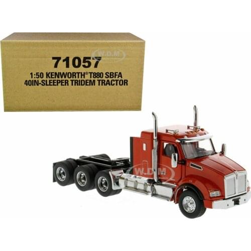 KENWORTH T880 SBFA 40" SLEEPER TRUCK TRACTOR ORANGE 1/50 DIECAST MASTERS 71057