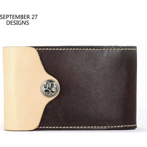 New Fashion Credit Card Wallet Men Genuine Leather Vintage Mini Hasp Purse ID Bus Card Case Women Simple Small Money Bag Cowskin