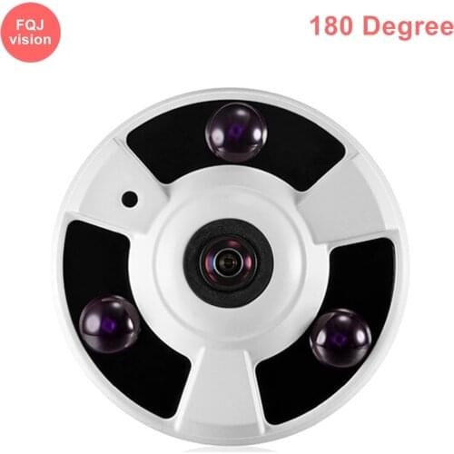 Dome IP Camera 5MP Home Video Surveillance Motion Detection Wide Angle Fisheye 180 Degree Infrared POE ONVIF Security Camera