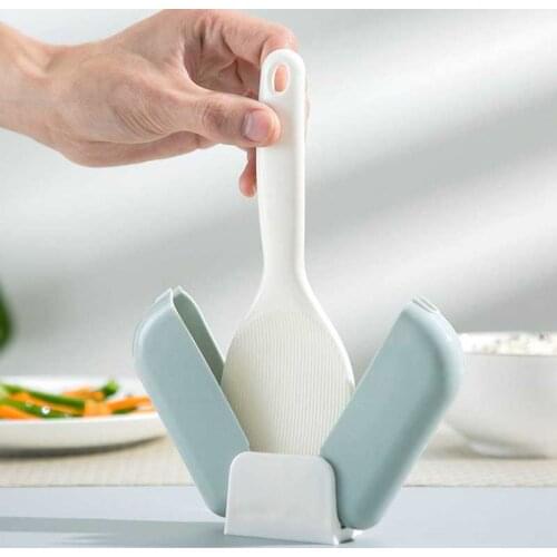 Meal Spoon With Storage Box Dust-Proof PP Rice Scoop Tableware Kitchen Accessory