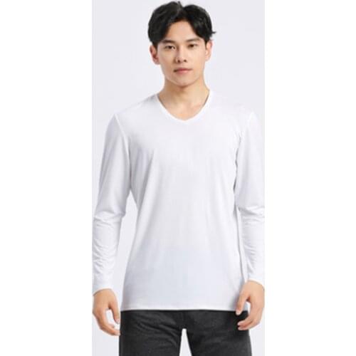 2020 Mens T Shirt V-neck Jersey Basic Top Long Sleeve Running Clothes Autumn Winter Mens Dryfit Compression Shirt
