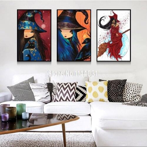 DIY 5D Diamond Mosaic Sexy Witch Handmade Diamond Painting Cross Stitch Kits Diamond Embroidery Pattern Rhinestone
