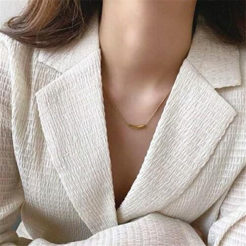 Europe And The United States Small Deserve To Act The Role Of Titanium Steel Eggplant Necklace Smile