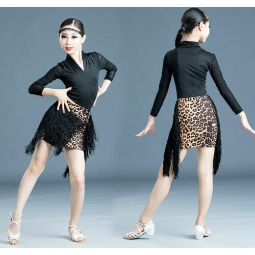 New Children Latin Dance Dress Regulation Grading Competition Performance Wear Girls Gymnastic Dance Costumes Spring Summer