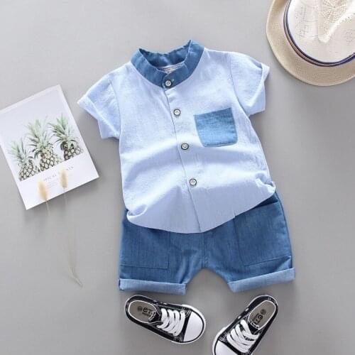 New Boy Clothing Summer Fashion Cotton boys clothes Baby Suit Short Sleeve Shirt + Pants 2 pcs Boy Set clothes children clothes