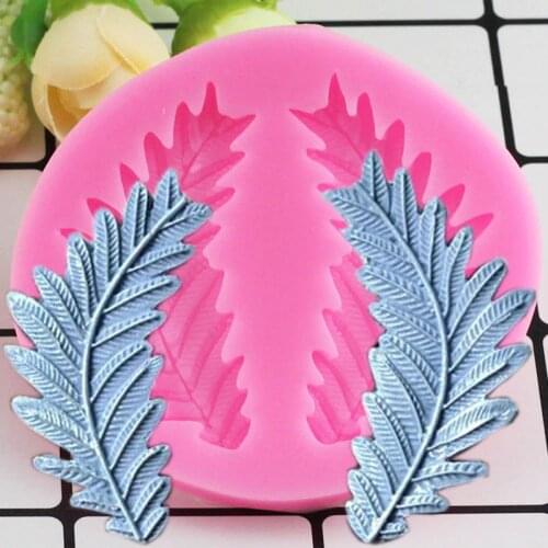 Fern Leaf Fondant Molds Leaves Cupcake Topper Silicone Molds DIY Party Cake Decorating Tools Candy Clay Chocolate Gumpaste Mould