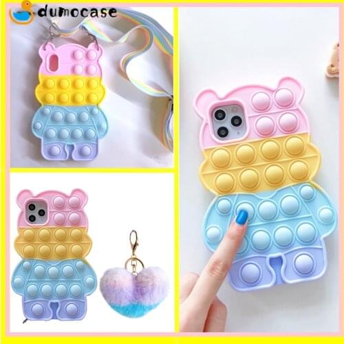 Relieve Stress Pop Fidget Toys Push Bubble Case for Samsung Galaxy S20 FE S21 S10 S9 S8 Plus Note 20 Ultra A20E A12 A51 A52 A71