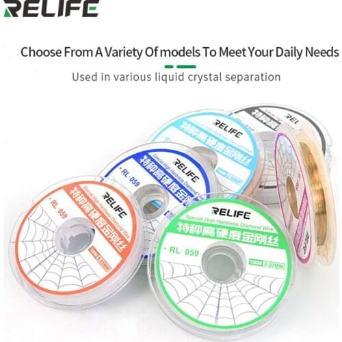 5PCS/lot RELIFE RL-059 LCD Screen Separation Ultrafine 0.03MM 0.04mm 0.05mm 0.1MM Cutting Stainless Alloy Gold Molybdenum Wire