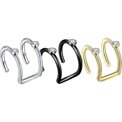 2020 Fashion 1Pc Punk Ear Clip Fake Earring No piercing-Clip On Fake Cartilage Wrap Jewelry Wholesale for Man Women