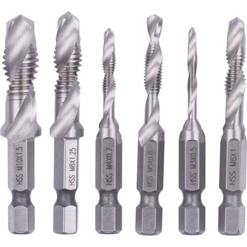 Hex shank drilling and tapping integrated composite wire tapping tap bit Hand Tools screw machine tap American M3 M4 M5 M6 M8