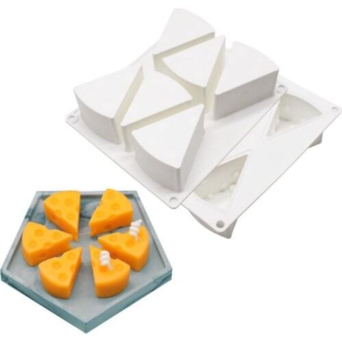 6 even medium-sized cheese silicone mold diy chocolate cheese soap mousse mold