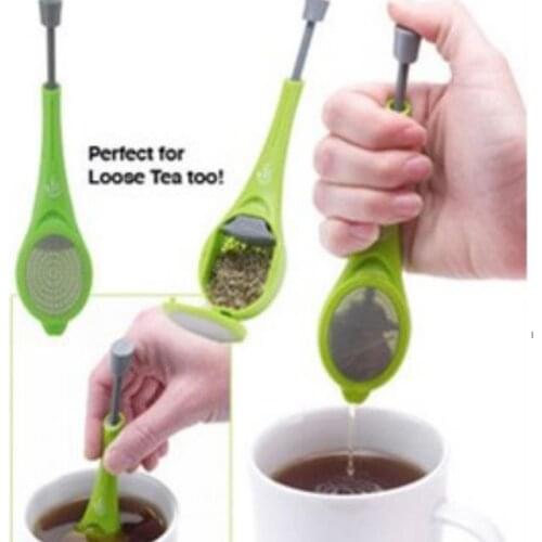 Tea Infuser Built-in plunger Healthy Intense Flavor Reusable Tea bag Plastic Tea&Coffee Strainer Measure Swirl Steep Stir&Press