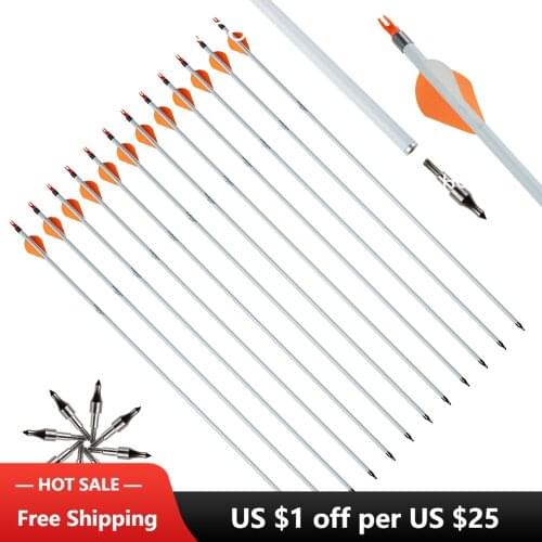 Toparchery 31.5inch Archery Arrow with Protection Ring Target Hunting Shooting Compound Recurve Bows