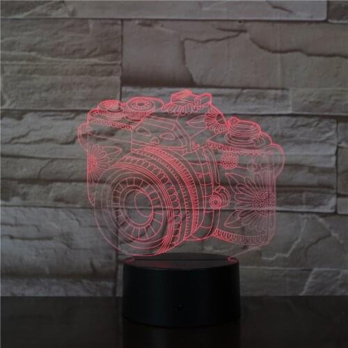 3D Camera USB LED Lamp Decoration Home Kids Sleep Colors Change Night Light Illusion Bedroom Table Desk Lamp Gift Dropship 3381