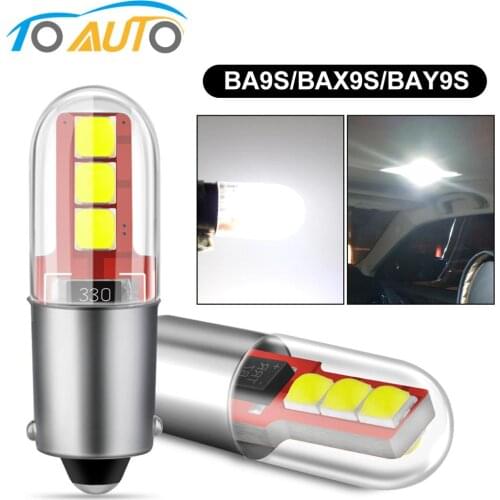 2pcs BA9S T4W H6W BAX9S BAY9S H21W Canbus LED Bulb Car interior Lights 6SMD 3535 Chips Auto Car Parking Lights Signal Lamp 12V
