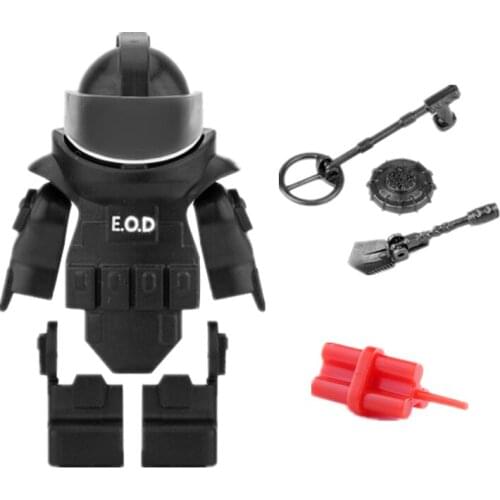 Military Accessories Bomb Disposal Suit Building Block EOD Special Forces Explosion-proof Suit Armor Vest Moc Toys Parts C277