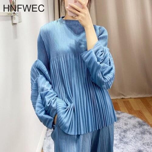 Womens clothing 2020 Summer Korean style loose pleated T-shirt fashion large size bubble sleeve strtech tops K241