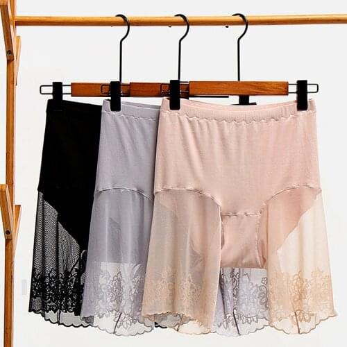 Summer Underwear Women Breathable Safety Short Pants Soft Boxer Shorts with Lace Women Boxer Boyshorts Panties Lingerie