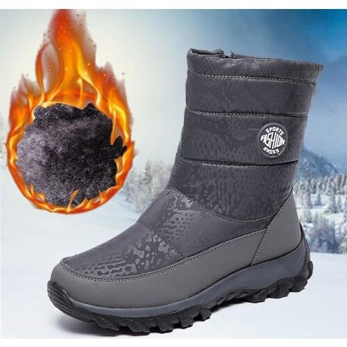 Winter female boots 2021 warm plus velvet casual ankle boots waterproof zipper solid color snow boots women shoes plus size