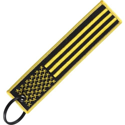 Gold and Gray US Flag Keychain keyring for Motorcycles Scooters Cars Patriotic American Flag Gift keyring Strap for mobile phone