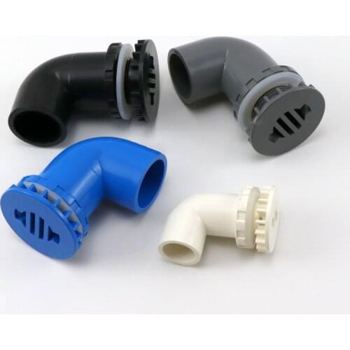1 PC Fish tank drainage joint, water tank PVC drainage pipe fittings, group tank drainage, Elbow discharge, for Aquarium