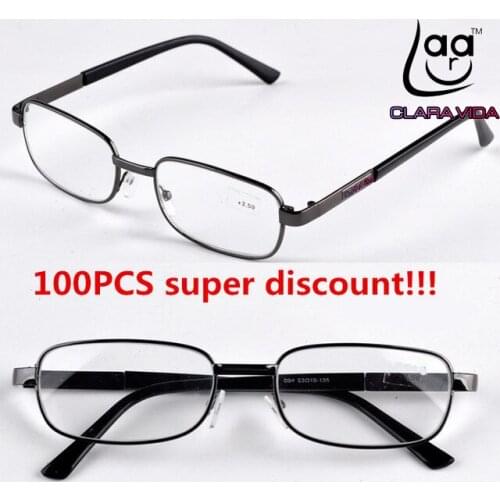 100pcs/lot wholesale joblots full-rim NATURAL CRYSTAL Lens alloy Frame men women reading glasses +1.0+1.5+2.0 +2.5+3.0+3.5+4.0