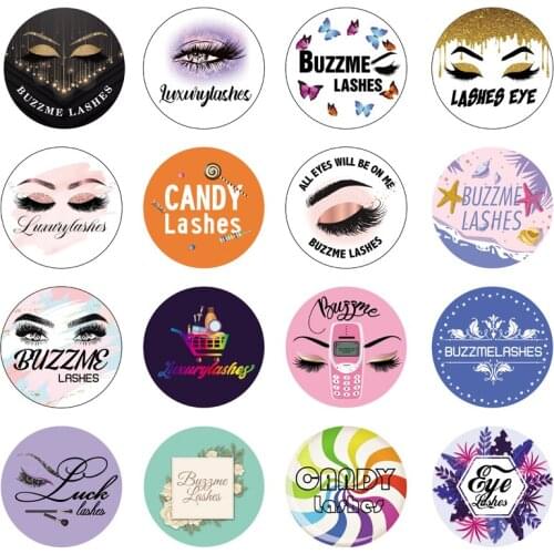 3D real mink eyelashes round case custom logo sticker private label