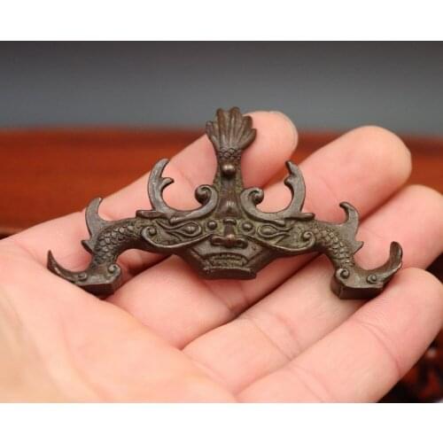 7 CM China Pure red Copper Animal cicada scorpion snail bamboo write paperweight