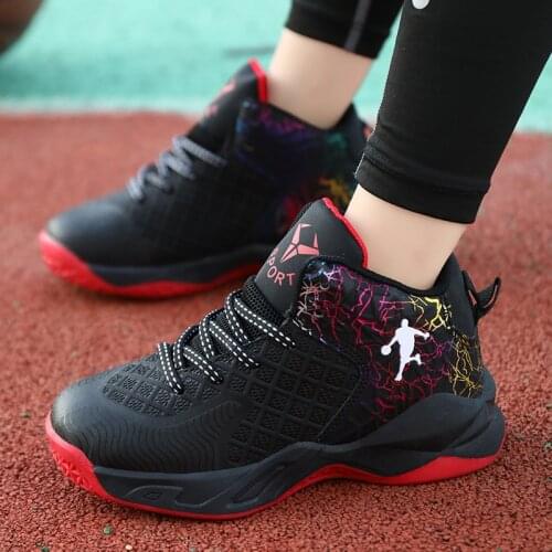Boys Children Basketball Shoes High Quality Thick Sole Non-Slip Kids Sneakers Boys Girls Sport Shoes Outdoor Boy Trainer Basket