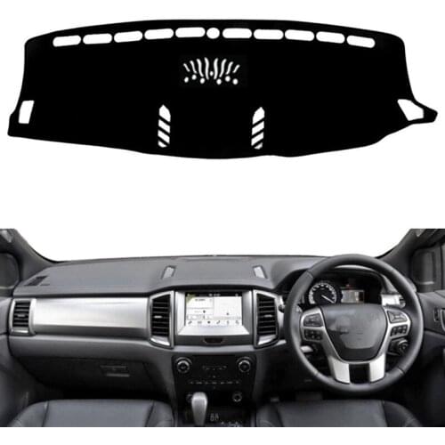 Car Dashboard Cover Mat Pad Anti-UV Dashmat Sun Shade Instrument Carpet Accessories For Ford Ranger Everest 2016 2017 2018 2019