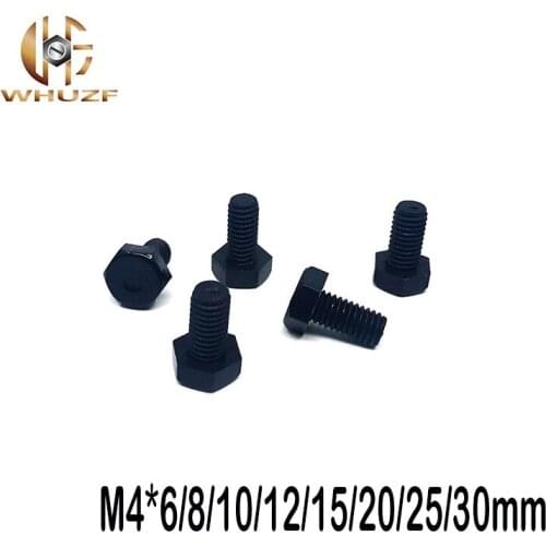 40pcs M4*6/8/10/12/15/20/25/30mm Black Plastic Nylon External Hex Screw Outside Hexagon Machine Screws Hex Bolts