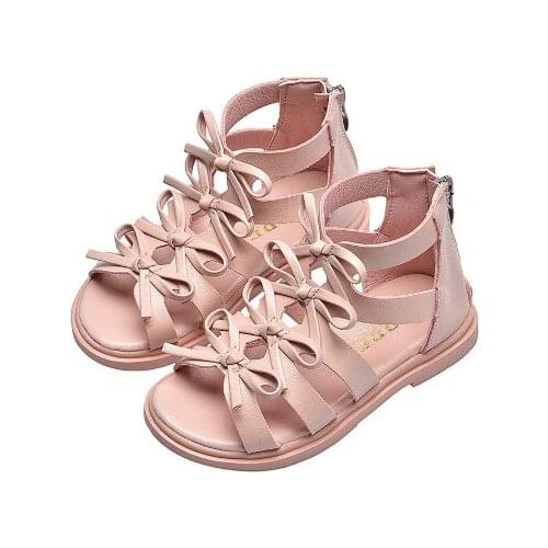 New Fashion Summer Childrens Princess Beach Sandals Casual Sweet Soft Zip Flats For Kids Girls Toddler Baby Shoe