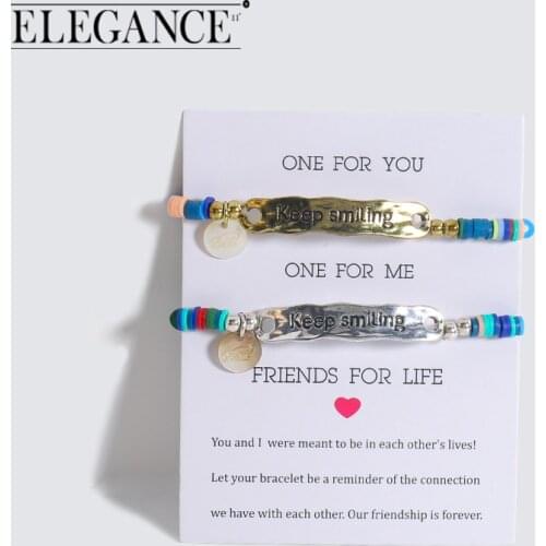 Elegance 6mm Polymer Clay Bead Couple Bracelet For Women Men Adjustable Bohemian Beads Charm Bracelets Couple Beach Accessory