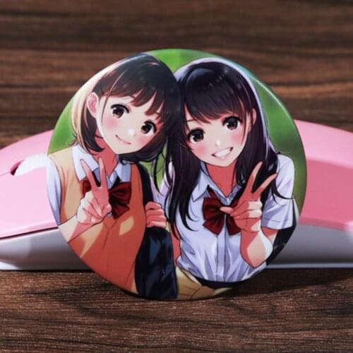 FFFPIN 5.8cm Anime Twins Large Brooch DIY Custom Sister Cartoon Breastpin Badge Cute Girl Pin Coin Icon Cloth Backpack Ornament