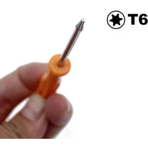 20pcs/lot T8 torx wrench with hole orange T6 torx for psIII for xbox360 one game pad controller joystock screwdriver open tool