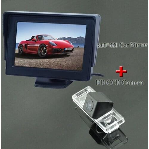 2 in 1 reversing kit include In-Dash 800*480 car monitor plastic shell 4.3"+water-proof car parking camera for Nissan Qashqai