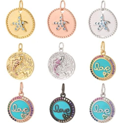 Hot Lips Charms for Jewelry Making Gold Sun Eye Coin Designer Jewelry Charms for Diy Earrings Necklace Bracelet Charm Copper