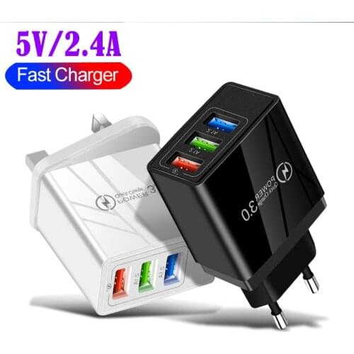 Mobile Phone Charger 3USB Travel wall charger Adapter For iPhone12 11 Samsung Xiaomi Huawei Smart Mobile phone universal charger