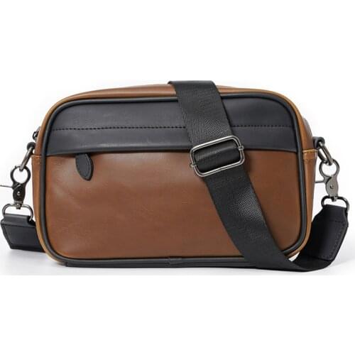 LEBSGE Fashion Crazy Horse PU Leather Casual Cross-body Bag Mens Bag Single Shoulder Bag Men Messenger bag