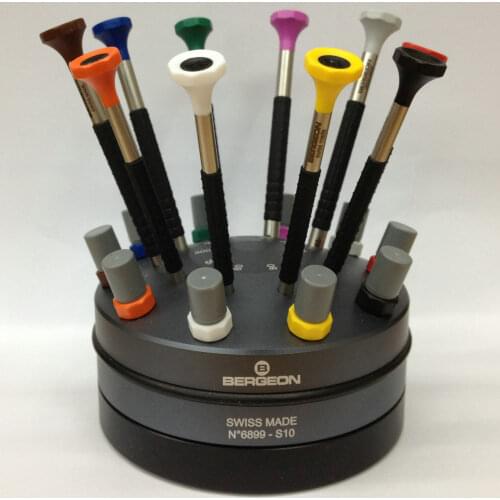 BERGEON 6899-S10 WATCHMAKERS ERGONOMIC 10 PIECE SCREWDRIVER SET slot type screwdriver TO repair the watch