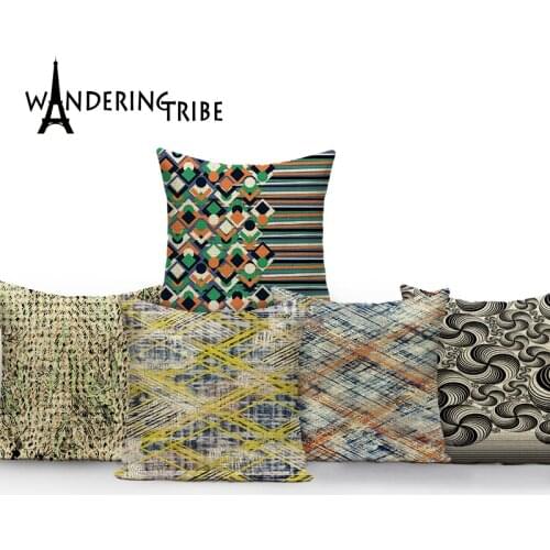 Color Printing Pilow Cover Geometric Style Pillowcases for Pillows 45x45 Abstract Pattern Cushion Covers Home Decor Scandinavian