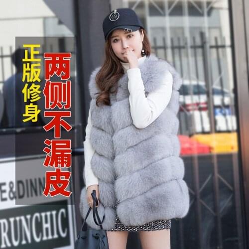 2019 womens new imports whole skin fox fur vest winter outerwear jacket coats overcoat no expose on side