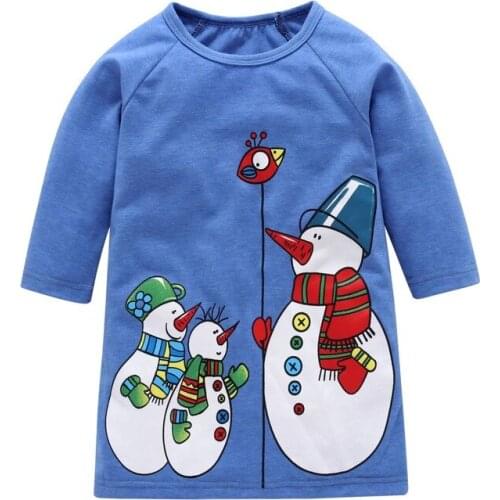 Toddler Girl Fall Clothes 2020 Baby Girls Dress Christmas Snowman Dress Princess Dress for Girls Cotton Full Halloween Dress