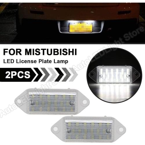 2Pcs For Mitsubishi Lancer 2003-2017 Lancer Evolution X 2007-2016 Car Canbus LED License Plate Lights Number Plate Holder Lamp