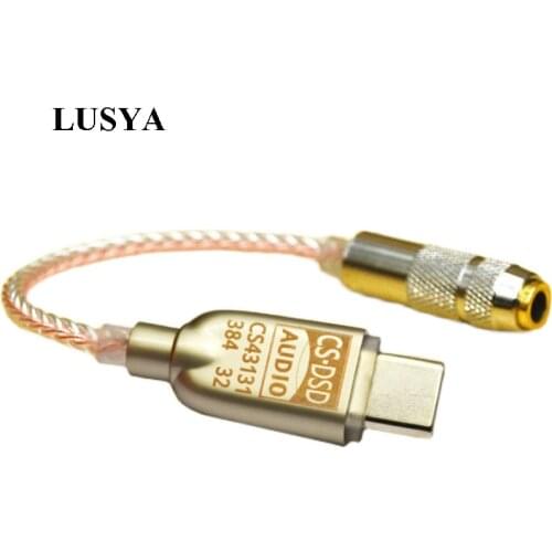 Lusya CS43131Portable Decoding Headphone AMP Sterling Silver Audio Cable DSD256 384K 32bit