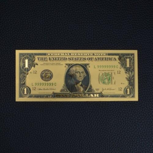Gold Plated Banknotes Antique Gold Foil 1 Dollar Currency Commemorative Dollar Banknotes Decorative Counterfeit Notes