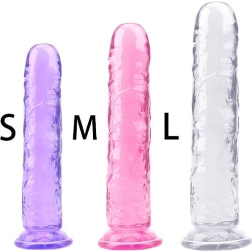 Translucent Soft Jelly Big Dildo Realistic Fake Dick Penis Butt Plug Sex Toys for Woman Men Vagina Anal Massage