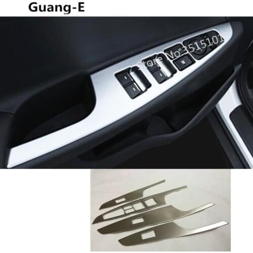 Car Styling Sticker Door Window Glass Panel Armrest Lift Switch Button Trim Frame Parts For Hyundai Tucson 2015 2016 2017 2018